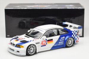 BMW M3 E46 GTR #42 J. Lehto / J. Muller ELMS 2001 Minichamps 1:18 100012192 Pressofusione — immagine 8 di 8