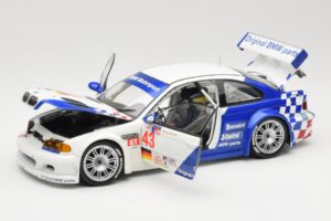 BMW M3 E46 GTR #43 D. Muller ALMS 2001 Minichamps 1:18 100012143 Pressofusione — immagine 2 di 8