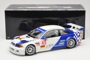 BMW M3 E46 GTR #43 D. Muller ALMS 2001 Minichamps 1:18 100012143 Pressofusione — immagine 8 di 8