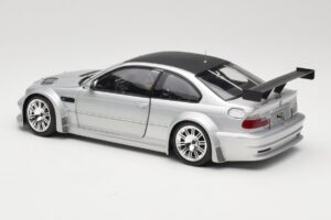 BMW M3 E46 GTR Street Argento With Carbon Roof Minichamps 1:18 100012102 Pressofusione — immagine 7 di 8