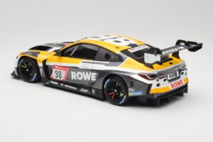 BMW M4 GT3 #98 M. Wittmann / S. van der Linde Rowe Racing ADAC 24h Nurburgring 2023 Minichamps 1:18 113232098 Pressofusione — immagine 7 di 8