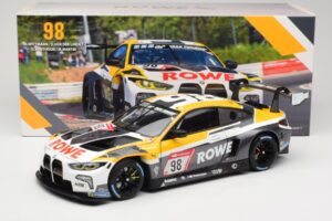 BMW M4 GT3 #98 M. Wittmann / S. van der Linde Rowe Racing ADAC 24h Nurburgring 2023 Minichamps 1:18 113232098 Pressofusione — immagine 8 di 8