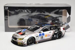 BMW M6 GT3 F13 #18 Schubert Motorsport A. Farfus / J. Krohn 24h Nurburgring 2016 Minichamps 1:18 155162618 Pressofusione — immagine 6 di 6