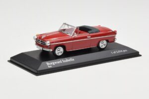 Borgward Isabella Cabriolet Rosso Minichamps 1:43 400096060 Pressofusione — immagine 2 di 4