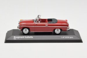 Borgward Isabella Cabriolet Rosso Minichamps 1:43 400096060 Pressofusione