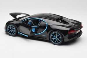 Bugatti Chiron Nero & Blu Bburago 1:18 18-11040BK Pressofusione — immagine 5 di 8