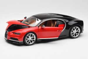Bugatti Chiron Nero & Rosso Bburago 1:18 18-11040 Pressofusione — immagine 2 di 8