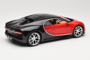 Bugatti Chiron Nero & Rosso Bburago 1:18 18-11040 Pressofusione — immagine 3 di 8