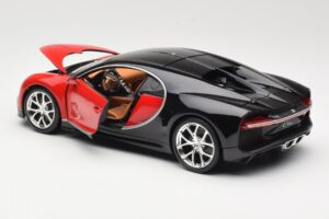 Bugatti Chiron Nero & Rosso Bburago 1:18 18-11040 Pressofusione — immagine 5 di 8