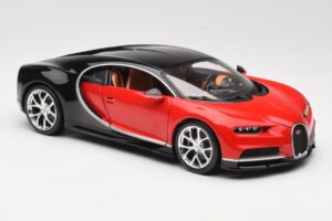 Bugatti Chiron Nero & Rosso Bburago 1:18 18-11040 Pressofusione — immagine 6 di 8