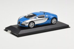 Bugatti Veyron Centenaire Blu Metallizzato Argento Minichamps 1:43 400110850 Pressofusione — immagine 2 di 4