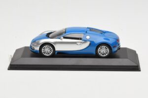 Bugatti Veyron Centenaire Blu Metallizzato Argento Minichamps 1:43 400110850 Pressofusione