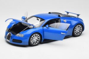 Bugatti Veyron Azzurro Blu Scuro Minichamps 1:18 100110821 Pressofusione — immagine 2 di 8