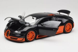 Bugatti Veyron Super Sport World Record Edition Carbon & Orange Minichamps 1:18 100110840 Pressofusione — immagine 2 di 8