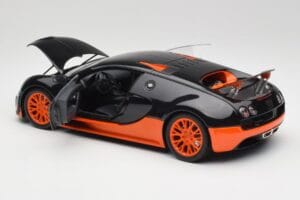 Bugatti Veyron Super Sport World Record Edition Carbon & Orange Minichamps 1:18 100110840 Pressofusione — immagine 5 di 8