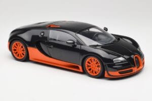 Bugatti Veyron Super Sport World Record Edition Carbon & Orange Minichamps 1:18 100110840 Pressofusione — immagine 6 di 8