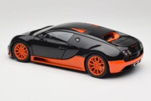 Bugatti Veyron Super Sport World Record Edition Carbon & Orange Minichamps 1:18 100110840 Pressofusione — immagine 7 di 8