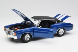 Chevrolet Chevelle SS 454 Blu Maisto 1:18 531886 Pressofusione — immagine 2 di 8