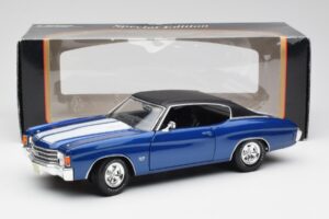 Chevrolet Chevelle SS 454 Blu Maisto 1:18 531886 Pressofusione — immagine 8 di 8