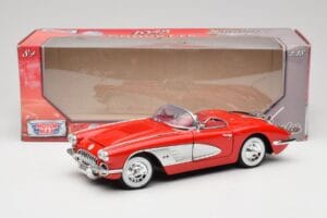 Chevrolet Corvette C1 Rosso Motormax 1:18 73100TC Pressofusione — immagine 8 di 8