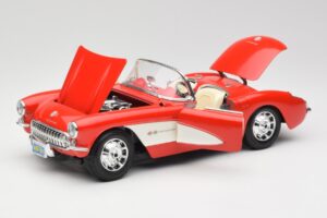 Chevrolet Corvette C1 Roadster Rosso Bburago 1:18 3024 Pressofusione — immagine 2 di 8