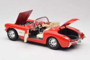 Chevrolet Corvette C1 Roadster Rosso Bburago 1:18 3024 Pressofusione — immagine 5 di 8
