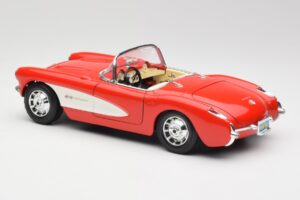 Chevrolet Corvette C1 Roadster Rosso Bburago 1:18 3024 Pressofusione — immagine 7 di 8