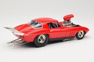 Chevrolet Corvette C3 Dragster Rosso Hot Wheels 1:18 29226 Pressofusione — immagine 3 di 8