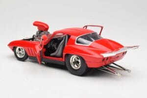 Chevrolet Corvette C3 Dragster Rosso Hot Wheels 1:18 29226 Pressofusione — immagine 5 di 8