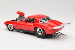 Chevrolet Corvette C3 Dragster Rosso Hot Wheels 1:18 29226 Pressofusione — immagine 7 di 8