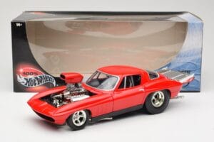 Chevrolet Corvette C3 Dragster Rosso Hot Wheels 1:18 29226 Pressofusione — immagine 8 di 8