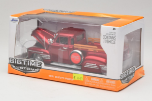 Chevrolet Pickup Bigtime Kustoms Rosso Jada 1:24 96802 Pressofusione — immagine 3 di 3