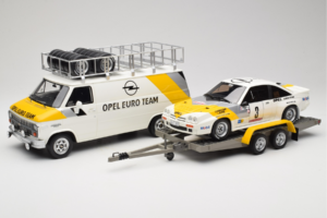 Opel Manta 400 Group B Rally Tour de Corse 1984 Con Chevrolet G30 Van di Assistenza Otto 1:18 OT491 Resina