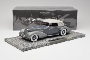 Delage D8 120 Cabriolet Grigio & Grigio Scuro Minichamps 1:18 107115134 Pressofusione — immagine 6 di 6