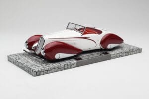 Delahaye Type 135 M Cabriolet Bianco Rosso Minichamps 1:18 107116161 Resina