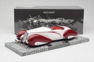 Delahaye Type 135 M Cabriolet Bianco Rosso Minichamps 1:18 107116161 Resina — immagine 6 di 6
