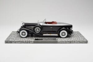 Duesenberg Model J Torpedo Disappearing Top Convertible Coupe Argento Nero Minichamps 1:18 107150431 Resina — immagine 3 di 6