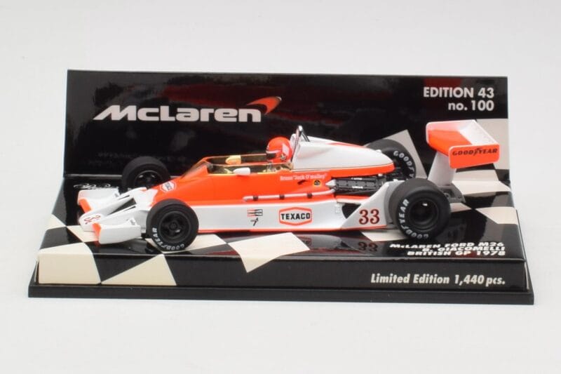 McLaren Ford M26 B. Giacomelli British GP 1978 Minichamps 1:43 530784333 Pressofusione