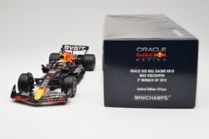 Red Bull RB18 #1 M. Verstappen Monaco GP 3rd Wet 2022 Minichamps 1:18 110220701 Pressofusione — immagine 7 di 7