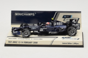 Williams FW30 Toyota #8 K. Nakajima Test Jerez Feb 2008 Minichamps 1:43 400080208 Pressofusione
