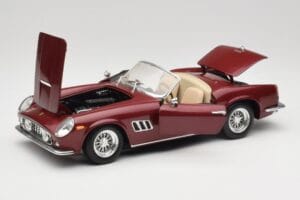 Ferrari 250 GT California Spider LWB Rosso Bordeaux Hot Wheels 1:18 25727 Pressofusione — immagine 2 di 8