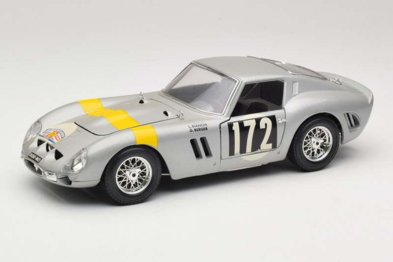 Ferrari 250 GTO #172 L. Bianchi / G. Berger Tour de France 1962 Argento Edizione Limitata Bburago 1:18 3011-S1 Pressofusione