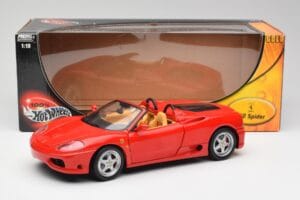Ferrari 360 Spider Rosso Corsa Hot Wheels 1:18 57310 Pressofusione — immagine 8 di 8
