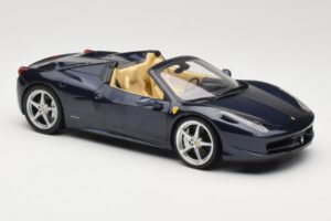 Ferrari 458 Italia Spider Dark Blue Metallic Hot Wheels 1:18 X5529 Pressofusione — immagine 6 di 8