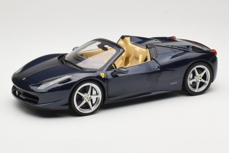 Ferrari 458 Italia Spider Dark Blue Metallic Hot Wheels 1:18 X5529 Pressofusione