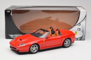 Ferrari 550 Barchetta Rosso Corsa Hot Wheels 1:18 074299294419 Pressofusione — immagine 8 di 8