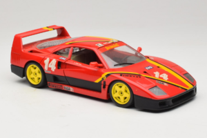 Ferrari F40 Evoluzione #14 L. Dalla Noce H&R Rosso con Ruote Gialle 1992 Bburago 1:18 3042-H1 Pressofusione — immagine 6 di 8