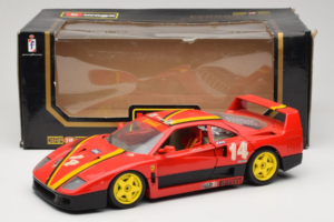 Ferrari F40 Evoluzione #14 L. Dalla Noce H&R Rosso con Ruote Gialle 1992 Bburago 1:18 3042-H1 Pressofusione — immagine 8 di 8