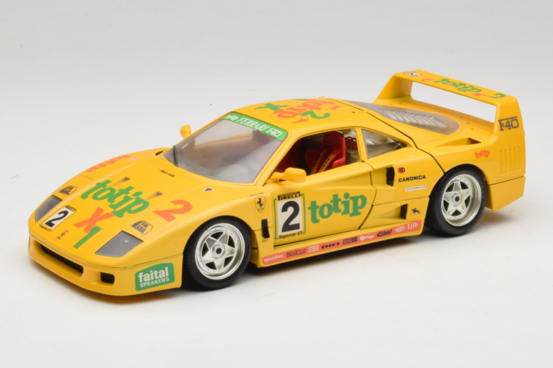 Ferrari F40 Totip Jolly Club #2 Giallo Bburago 1:18 3332-Y1 Pressofusione
