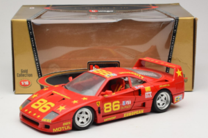 Ferrari F40 LM #86 Ch. Pozzi IMSA 24 Hours of Le Mans 1985 Rosso Bburago 1:18 3332-P6 Pressofusione — immagine 8 di 8